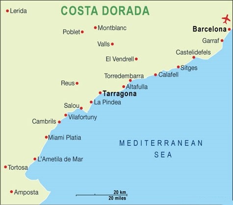 Costa Dorada Map 